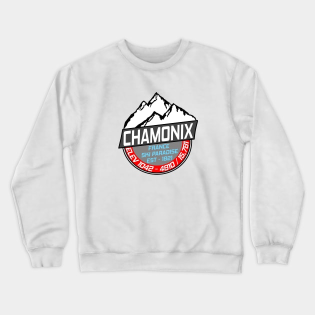 Chamonix Ski Resort Mont Blanc France Crewneck Sweatshirt by ChrisWilson